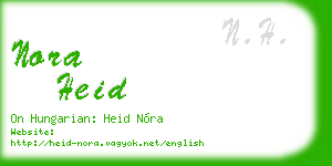 nora heid business card